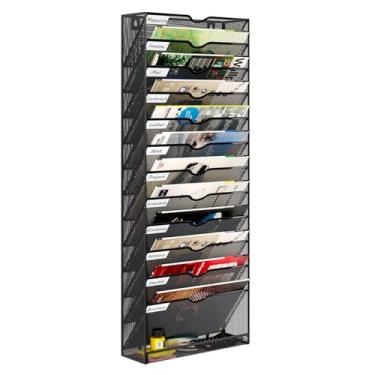 Imagem de PAG-Mass Organizador De Arquivos Parede Suspenso Pag-Mass, Porta-Correspondências Mesa Com 13 Níveis, Organização Contas Papel Para Escritório, Casa E Escola, Preto