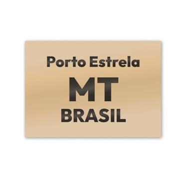 Imagem de Imã de Geladeira Porto Estrela Mato Grosso MDF 8cm x 5cm