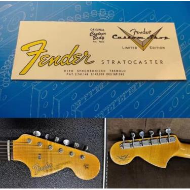 Imagem de RIKOLOL Adequado Para Fender Custom Shop Logotipo De Cabeça Guitarra Elétrica Adesivo Impressão Por Transferência Água (St66-St67)