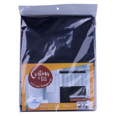 Imagem de Cortina para Box 138x198cm PVC Vida Pratika Saia Preta