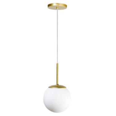 Imagem de Luminária Pendente Jabuticaba Dourado Globo Vidro+Led Quente - Ilumina