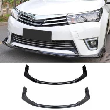 Imagem de Lábio do para-choque dianteiro do carro compatível com Corolla 2014-2017 divisor dianteiro difusor spoiler corpo kit acessórios para carro (aparência de carbono)