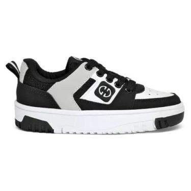Imagem de Tênis Ollie Tyger 2 Casual Moderno Masculino Branco Preto, 40, Branco,