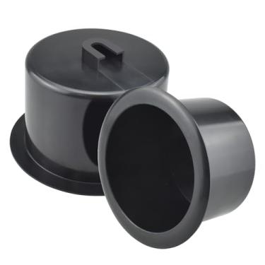 Imagem de SDTC Tech 2 peças de suporte de copo de plástico preto para sofá mesa reclinável barco carro Drop-in substituição 110 x 88 x 60 mm