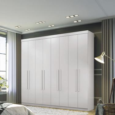 Imagem de Guarda-Roupa Casal Santos Andirá Master New com 8 Portas, 4 Gavetas e 10 Prateleiras – 238,8cm de largura