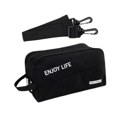 Imagem de Colaxi Bolsa de ginástica, bolsa de fim de semana para mulheres e homens, tote versátil, transversal para exercícios, viagens, treino, esportes, ioga, Preto