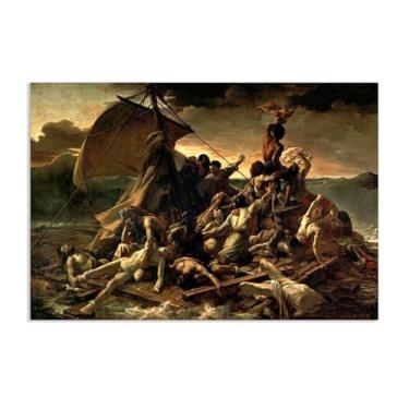 Imagem de Pôster de arte de parede Théodore Géricault The Raft of the Medusa famosa reprodução de pintura a óleo para decoração de casa pôster 30 x 20 cm (12 x 8 pol)