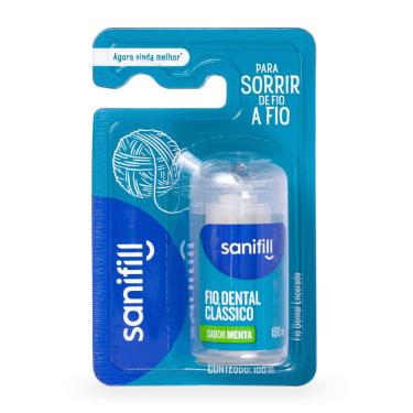 Imagem de Fio Dental Sanifill Clássico Sabor Menta 100 Metros 1 Unidade