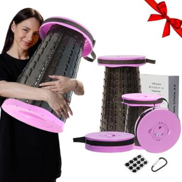 Imagem de ALEVMOOM Banqueta dobrável portátil atualizada de 50 cm, dobrável, retrátil para adultos, acampamento, resistente, com capacidade máxima de carga, 453 kg, para pesca ao ar livre, caminhadas, churrasco