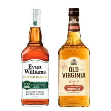 Imagem de Whisky Kit Old Virgnia Oak Cask Bourbon Americano 700ml Teor 40% + Evan Wiliams Bottled-In-Bond Bourbon Americano 750ml Teor 50%