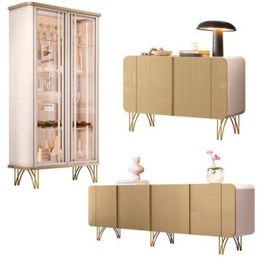 Imagem de Conjunto 1 Cristaleira 2 Buffets Évora/Saluti/Benvenuto Off White/Cham