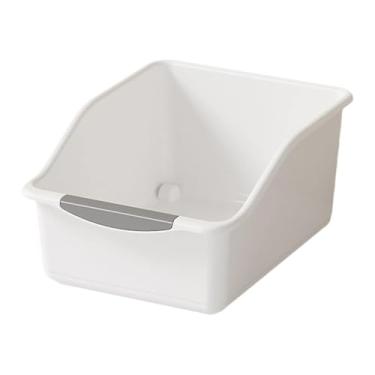 Imagem de Fenteer Organizador de armário de cozinha, caixa de armazenamento, caixa de armazenamento com rodas para economia de espaço, armário de cozinha, escritório, Low White L