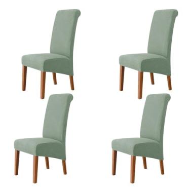 Imagem de Lzyjckh Capas elásticas para cadeiras de jantar, Capa para cadeiras com encosto alto, Protetor de cadeira removível e lavável, para decoração de casa, hotel, banquete, festa,Green,4PCS