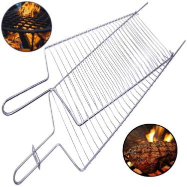 Imagem de Grelha Dupla 20 x 67 Churrasqueira Churrasco Peixes Frango - Eagles