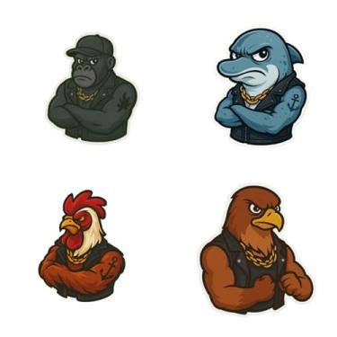 Imagem de Kit de Personalização Gráfica para Motocicletas, Adesivos Decorativos (30x30-Golfinho)