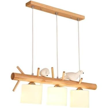Imagem de Lustre De Pássaro Moderno Nórdico Bucc Com Vidro Cilíndrico Rústico Vintage Fazenda Pendurado Lâmpada De Teto Ilha De Cozinha Luminária Pendente Linear Para Mesa De Jantar Café Restaurante