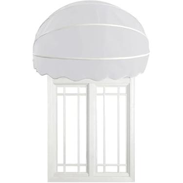 Imagem de Toldo De Cúpula De Lona, Dossel Fixo Ao Ar Livre, Toldo Retrátil Manual, Estrutura De Alumínio Dobrável, Tecido Resistente à água, Ideal Para Qualquer Janela Ou Porta, White, 60cm
