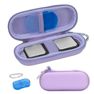 Imagem de Kardiamobile Capa para monitor cardíaco móvel Kardia 1L e Kardiamobile 6L, caixa de viagem rígida para dispositivo móvel cardiovascular, caixa de comprimidos e mosquetão incluídos - roxo