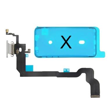Imagem de EFAITHFIX Para iPhone X Cabo flexível de substituição de porta de carregamento compatível com iPhone X 5,8 polegadas OEM microfone vibratório fivela de motor substituto para A1865, A1901, A1902 branco