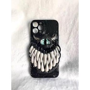 Imagem de Unitvbba Capa de telefone gótica 3D feita à mão com olho de monstro – ajuste personalizado para todos os modelos de telefone – exclusiva para fãs de terror, cosplay, amantes da estética escura (olhos