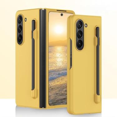 Imagem de HOULEE Capa para Samsung Galaxy Z Fold 5 S Pen PC Matte Silky Z Fold 5 Capa de telefone com suporte para caneta, dobrável, resistente, à prova de choque, à prova de quedas para Galaxy Z Fold 5
