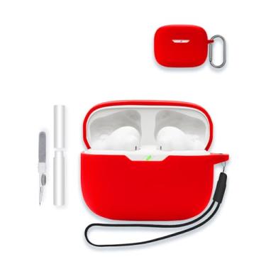 Imagem de Capa para JBL Vibe Beam 2 - Fones de ouvido com cancelamento de ruído sem fio verdadeiro, protetor de silicone macio, portátil, resistente a arranhões, com kit de limpeza, mosquetão e cordão para JBL