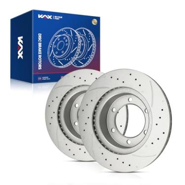 Imagem de KAX Substituição do par de rotores de freio a disco dianteiro de 32 cm para 4Runner 1997-2002, Tacoma 2004, 4Runner 1996 3,4L, 4Runner 1996 2,7L, Rotores de freio de substituição automotiva