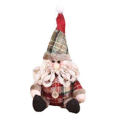 Imagem de Fancyes Enfeites de Brinquedo de Pelúcia de Natal Super Fofos para Decoração de árvore de Natal de Lareira, Papai Noel, Tamanho real