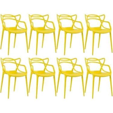 Imagem de Kit 8 cadeiras allegra amarelas - AJ