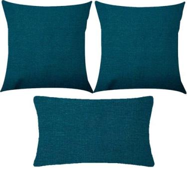 Imagem de Kit 3 Almofadas Composê Liso Verde Escuro Impermeável - Sua Casa Decor