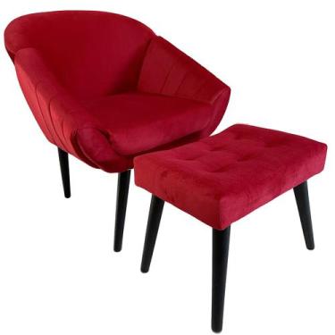 Imagem de Kit Poltrona Giovana Puff Capitonê Luxo e Almofadas em Sued Premium - 