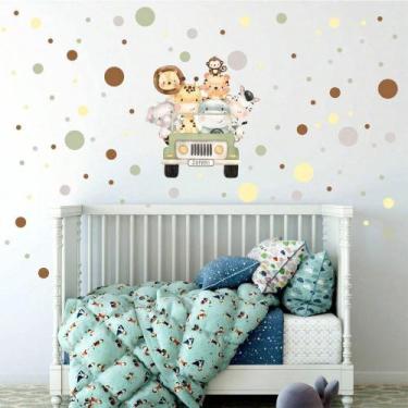 Imagem de Adesivo De Parede Animais Safari Autocolante Destacável - PAPEL E PARE