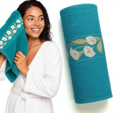 Imagem de Toalha De Rosto Floral 80x50 Algodão Banheiro Salao Lavabo - Amigo do 