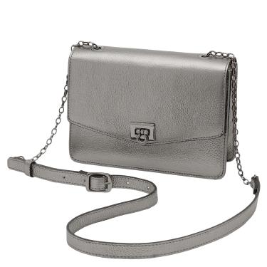 Imagem de Mariart Margarida Bolsa Transversal Feminina de Couro Bovino Legítimo (Onix)