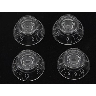 Imagem de Dopro 4 peças transparentes com número branco LP botões de sino para guitarra Epiphone Les Paul/Importado com potes divididos grossos de 5,8 mm
