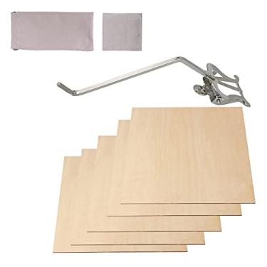 Imagem de Yibuy Suporte de música para saxofone com 6 peças com plugue redondo de 4 mm e folha de cortiça kit de 1,5 mm
