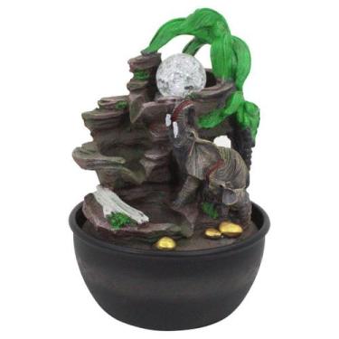 Imagem de Fonte De Água Decorativa Elefantes Cascata Luz De Led Bivolt - Gici De