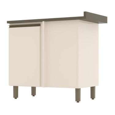 Imagem de Balcão Canto Reto 1 Porta Com Tampo Connect Off White-duna - Móveis Henn Off White-duna