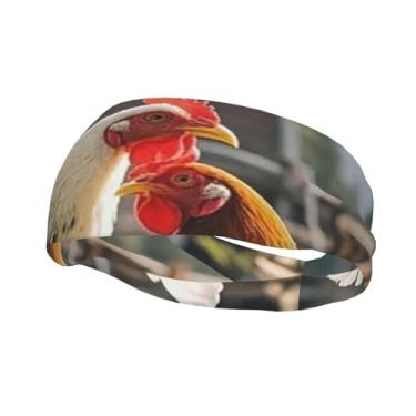 Imagem de Bandanas de corrida para homens e mulheres, galinhas e fazendas, faixas de suor esportivas com absorção de umidade, lenço de cabeça atlético, faixa de cabelo elástica para tênis, basquete, corrida