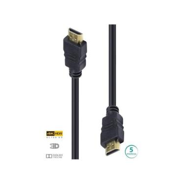 Imagem de Cabo Hdmi 2.0 4k Ultra Hd 3d Conexão Ethernet 5 Metros - H20-5 - VINIK