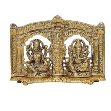 Imagem de Estátua de Laxmi Ganesh Senhor Indiano Ganesha Laxmi Murti para Puja Home Temple Mandir Decorações Pooja Gift/Ganpati Lakshmi Esculturas Showpiece Indian Traditional Festival Decorations (Tamanho: -15