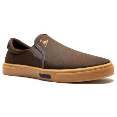 Imagem de Sapatenis Casual Masculino Polo Joy Tênis Slip On Iate sem Cadarço Cano Baixo Leve (Café/Latex, BR, Adulto, Numérico, 37)