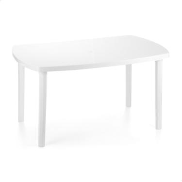 Imagem de Escritex Mesa Plástica Retangular Desmontável, 136x84x70 cm, Branca, para Uso Interno e Externo