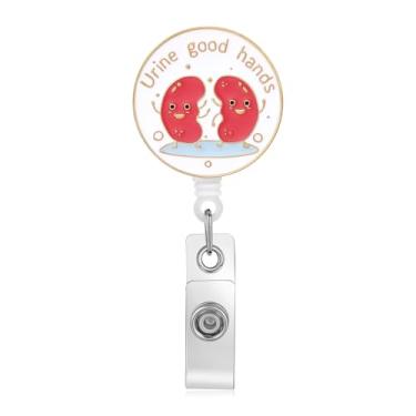 Imagem de Hanreshe Urine Good Hands Nurse Badge Urology Badge Reel Urology Gifts Cute Urology Retrátil ID Card Badge Holder