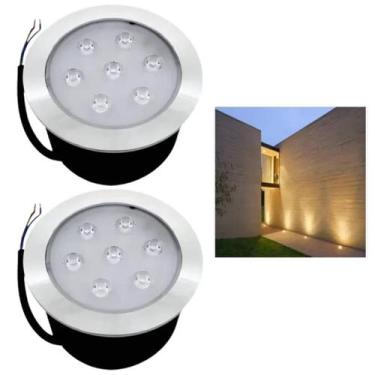 Imagem de 2 Embutido Solo 7w Balizador Led Blindado Ip67 Inox Spot Chão Piso - M