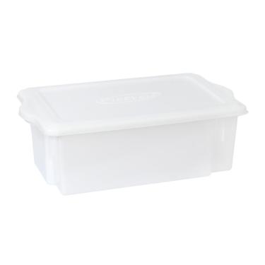 Imagem de Caixa Plástica Empilhável Com Tampa 24,5l Plasvale - 56x33x19cm (cxlxa) Branco