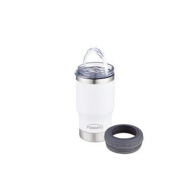 Imagem de Copo Térmico Com Tampa Porta Latas E Long Neck Branco