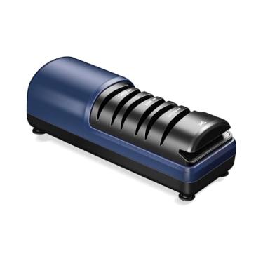 Imagem de Afiador de facas de cozinha, afiador elétrico de tesoura, chave de fenda polida afiada com rodas substituíveis (azul)