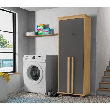 Imagem de Armário Multiuso México 2 Portas Cinamomo/grafite