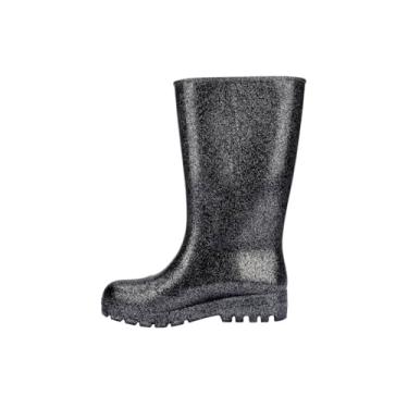 Imagem de Melissa Welly Bota de chuva feminina, Preto/Glitter Prata, 36